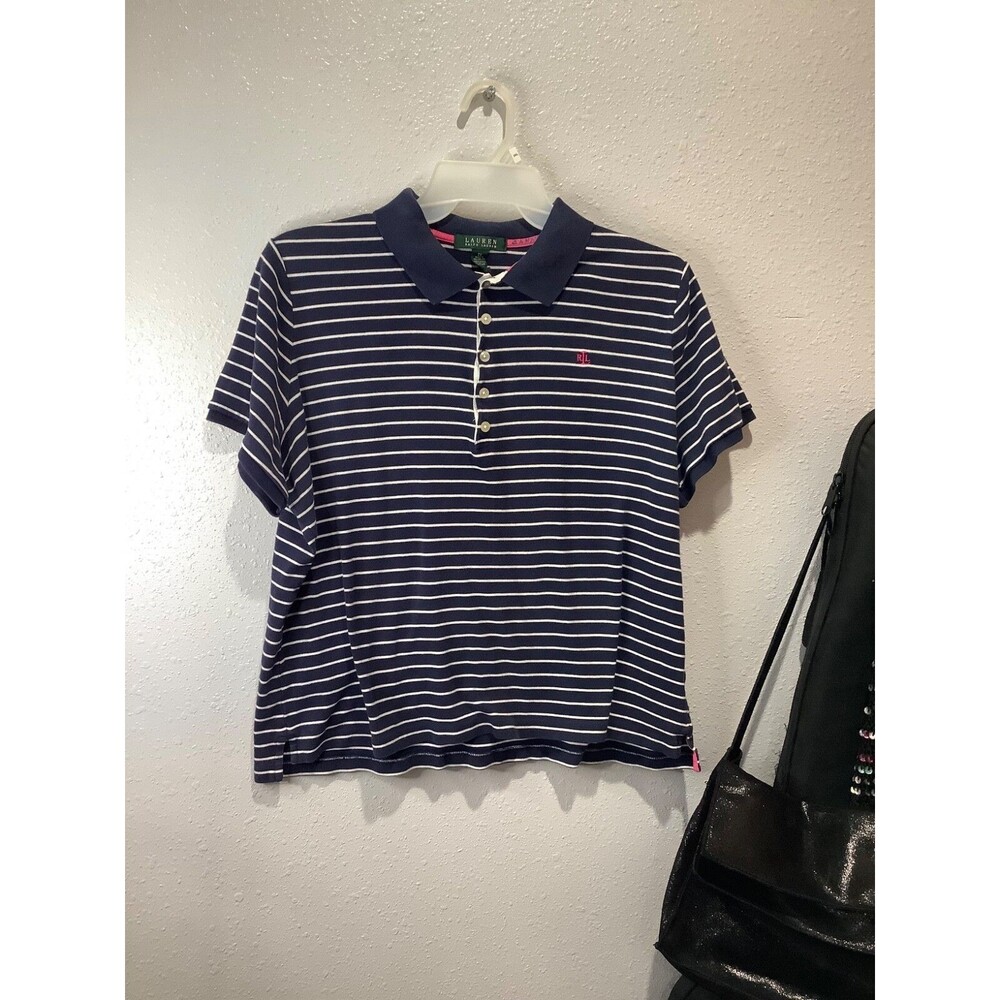 Ralph Lauren polo vintage shirt preppy style navy white stripes
